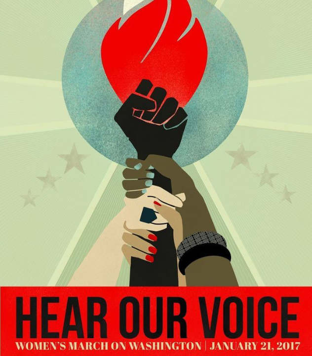 “Hear Our Voice” by Liza Donovan, created for the Women’s March on Washington.