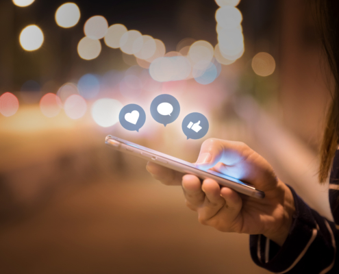 phone showing social media strategy