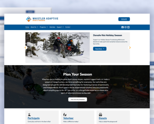 A preview of the Whistler Adaptive website