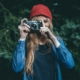 girl taking photo - micro-influencer