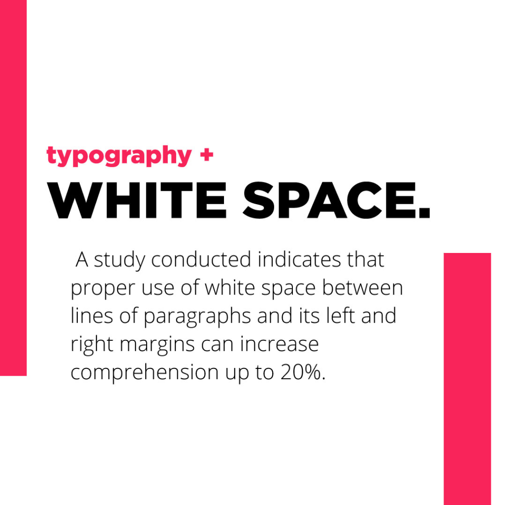 Use typography plus white space to increase comprehension of readers.